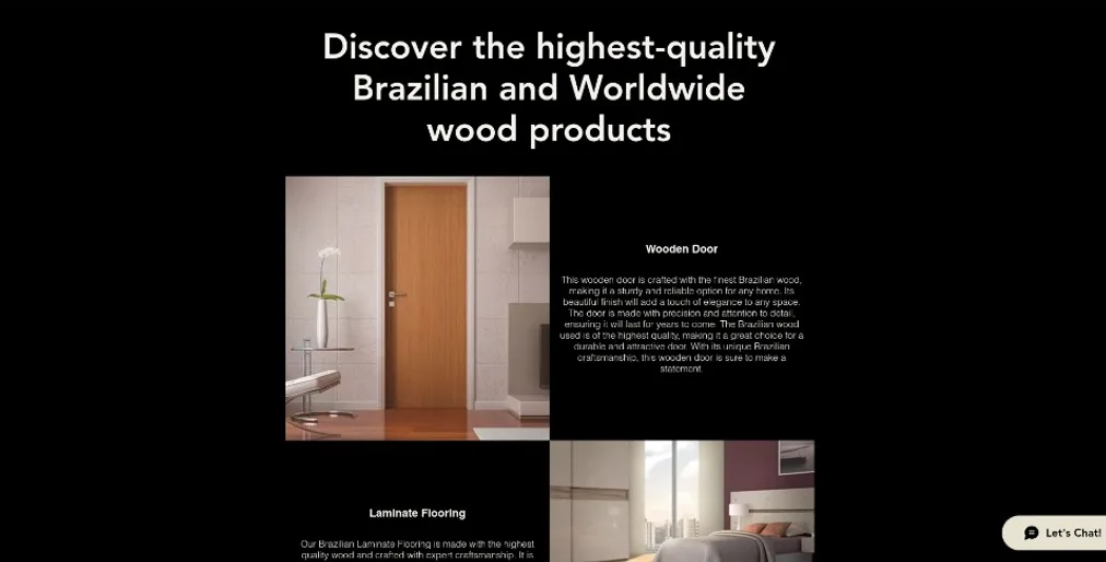 BrazilWood website homepage